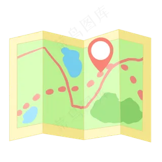 旅行地标地图,免抠元素