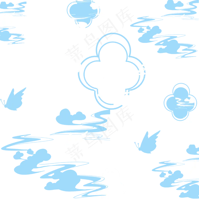 冷色调国潮风底纹(2000X2000(DPI:300))psd模版下载