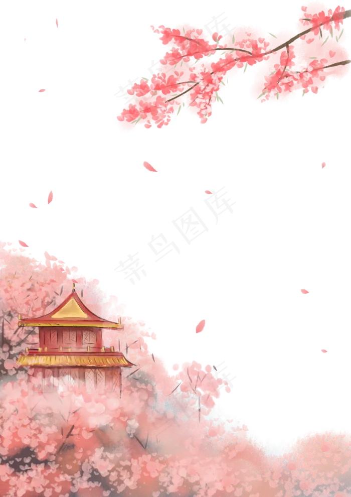 粉色水墨边框(2480X3508(DPI:299))psd模版下载