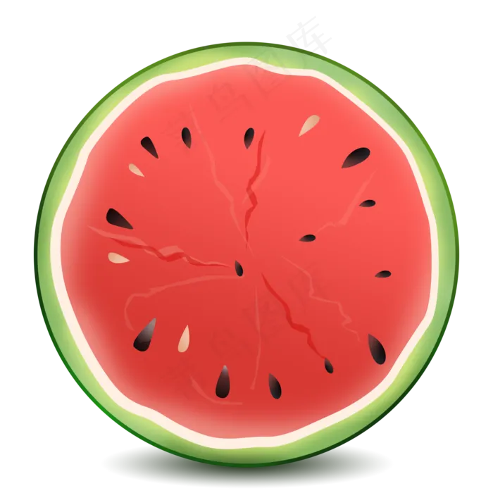 夏季清新冰凉半个西瓜水果装饰免