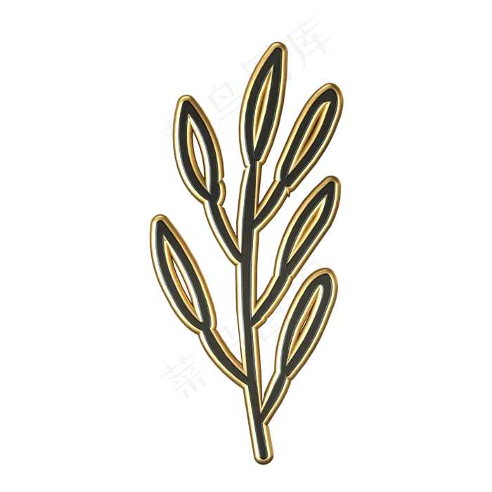 C4D黑金质感立体小草
