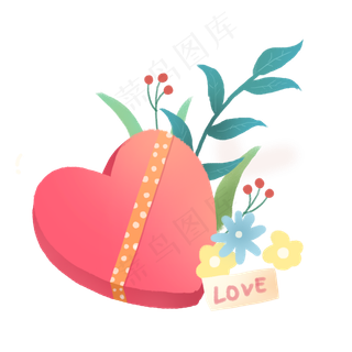 情人节马卡龙色系PNG免抠素材,免抠元素
