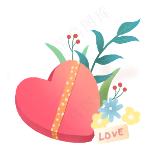 情人节马卡龙色系PNG免抠素材,免抠元素