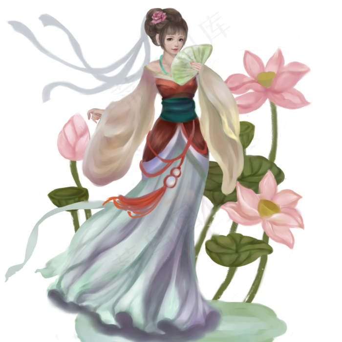 古风荷花姑娘