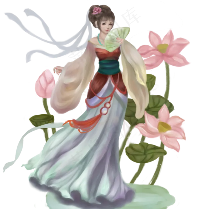 古风荷花姑娘