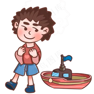 六一儿童节玩玩具的男孩