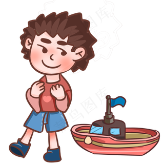 六一儿童节玩玩具的男孩