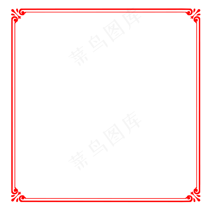 红色中国风边框(3000X3000(DPI:300))ai矢量模版下载