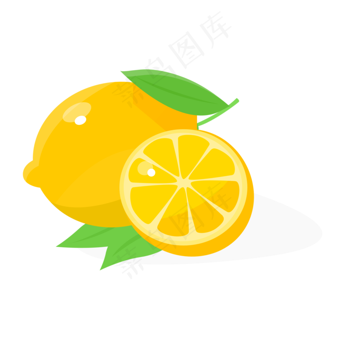 手绘彩色零食美食柠檬