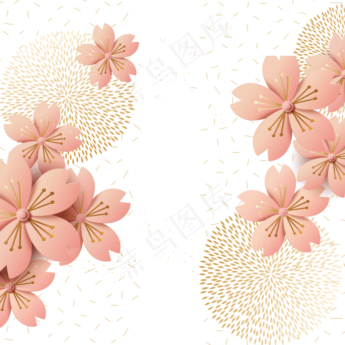 立体樱花花朵ai矢量模版下载