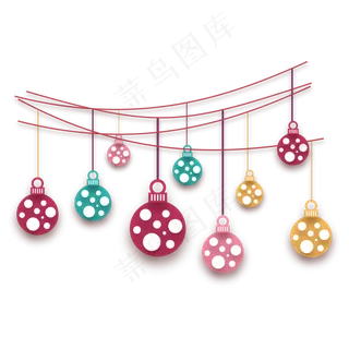 圣诞节节日圣诞球挂饰,免抠元素