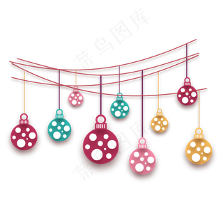 圣诞节节日圣诞球挂饰,免抠元素