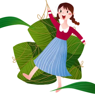跳舞的小女孩和粽子