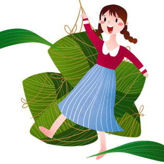 跳舞的小女孩和粽子