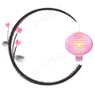 中国风水墨灯笼边框