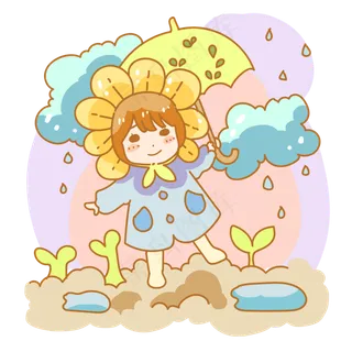 淋雨向日葵头套小朋友