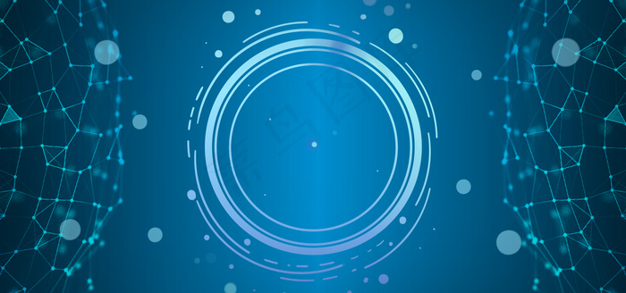 蓝色科技网络边框宣传背景