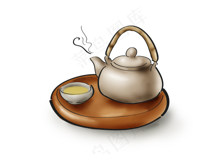 白露手绘古风茶饮,免抠元素(4961*3508px 300 dpi )psd模版下载
