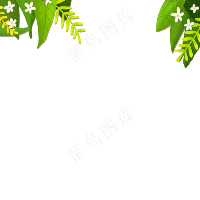 手绘植物绿色花草(3000X3000(DPI:300))psd模版下载
