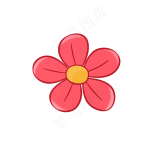 大红花矢量图一支红花