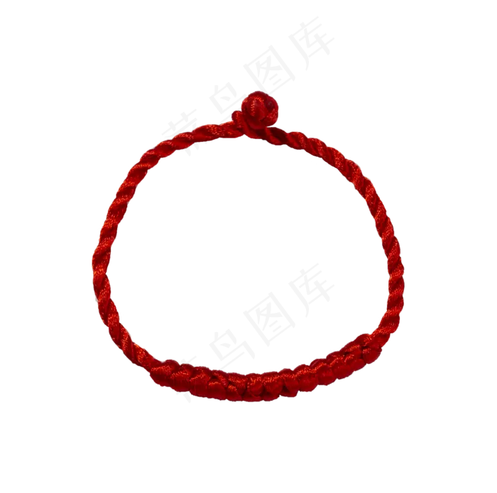 一条红色绳子手链,免抠元素(2176X2162(DPI:300))psd模版下载