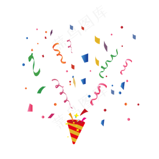 彩色礼花彩带,免抠元素