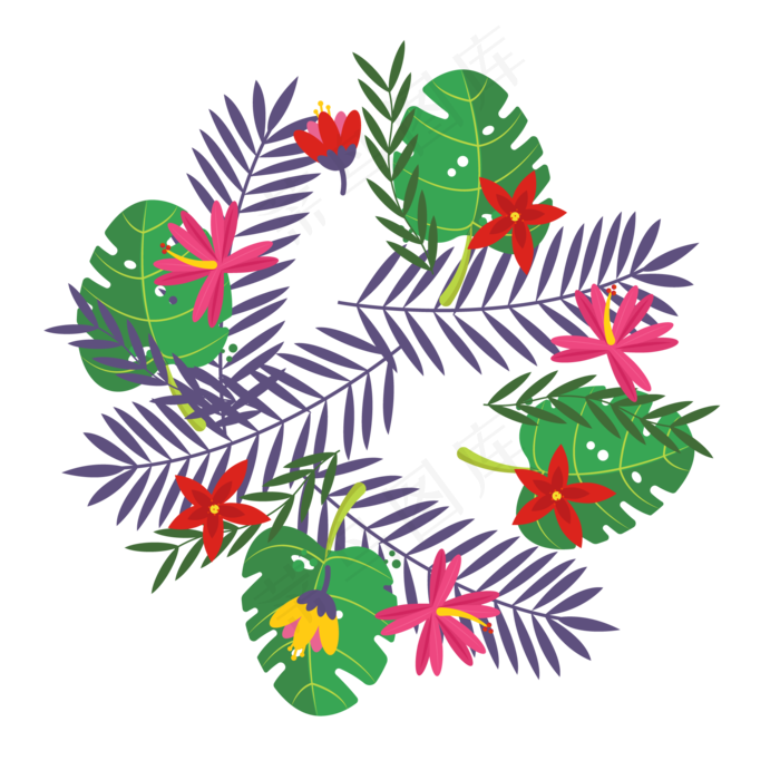 暑假夏天夏至相关植物免扣素材