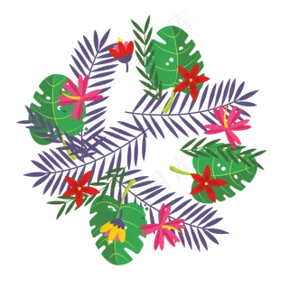 暑假夏天夏至相关植物免扣素材