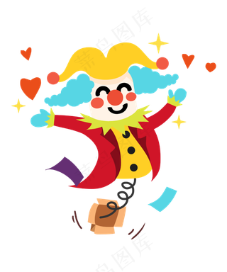 愚人节整蛊弹簧小丑,免抠元素