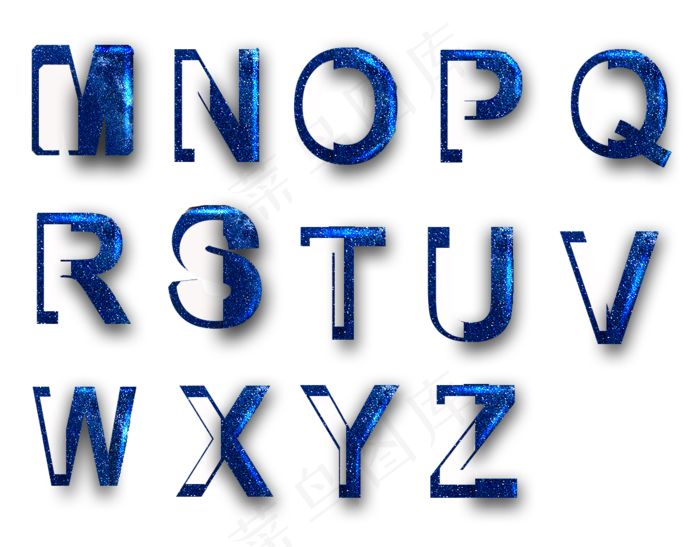 字母蓝色星辰艺术字(1280X1000(DPI:72))psd模版下载