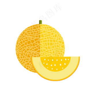 水果装饰图案成熟哈密瓜