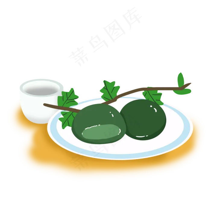 清明节青团食物免扣设计素材(2000X2000(DPI:300))psd模版下载