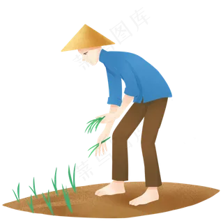 春分耕种的小男孩,免抠元素