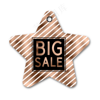 金色条纹星星吊牌