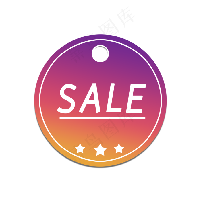 圆形渐变色电商促销吊牌