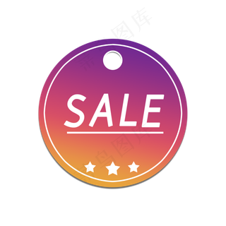 圆形渐变色电商促销吊牌