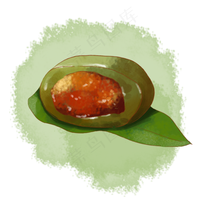 水彩食物青团(2000X2000(DPI:300))psd模版下载