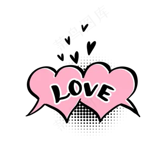 情人节爱心涂鸦聊天对话框