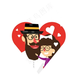 爱心父女矢量素材