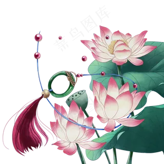 中国风荷花荷叶