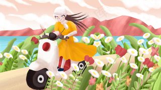 粉色夏天五一出游配图