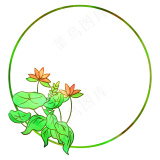 中国风荷花边框