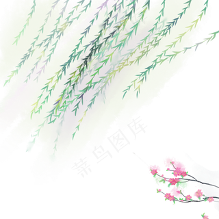 卡通手绘春季植物柳条