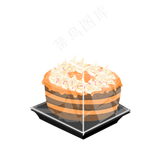 矢量手绘草莓水果蛋糕