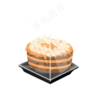 矢量手绘草莓水果蛋糕