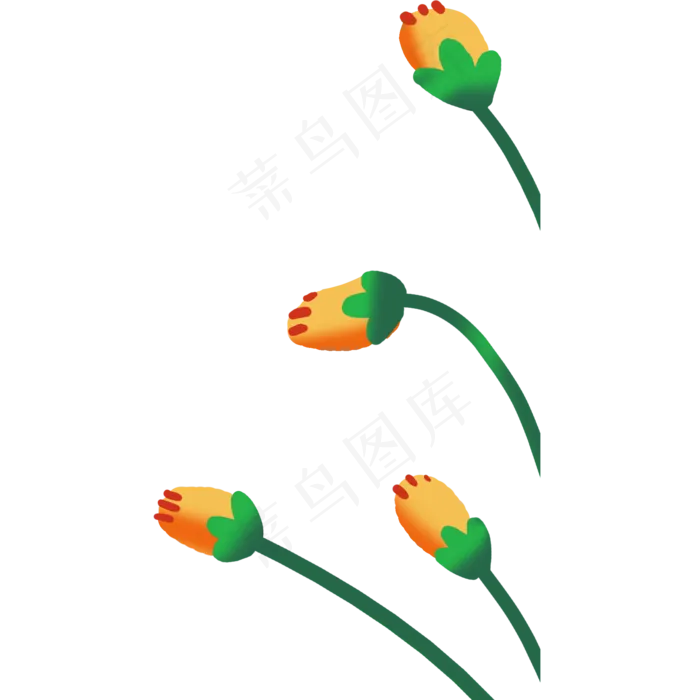 卡通黄色鲜花下载(2000X2000(DPI:300))psd模版下载