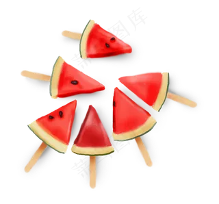 立夏手绘水果西瓜,免抠元素