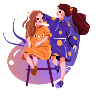 儿童节正在聊天的小朋友