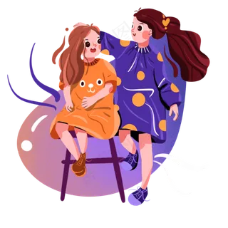 儿童节正在聊天的小朋友