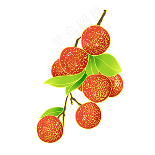 新中式国潮风水果荔枝